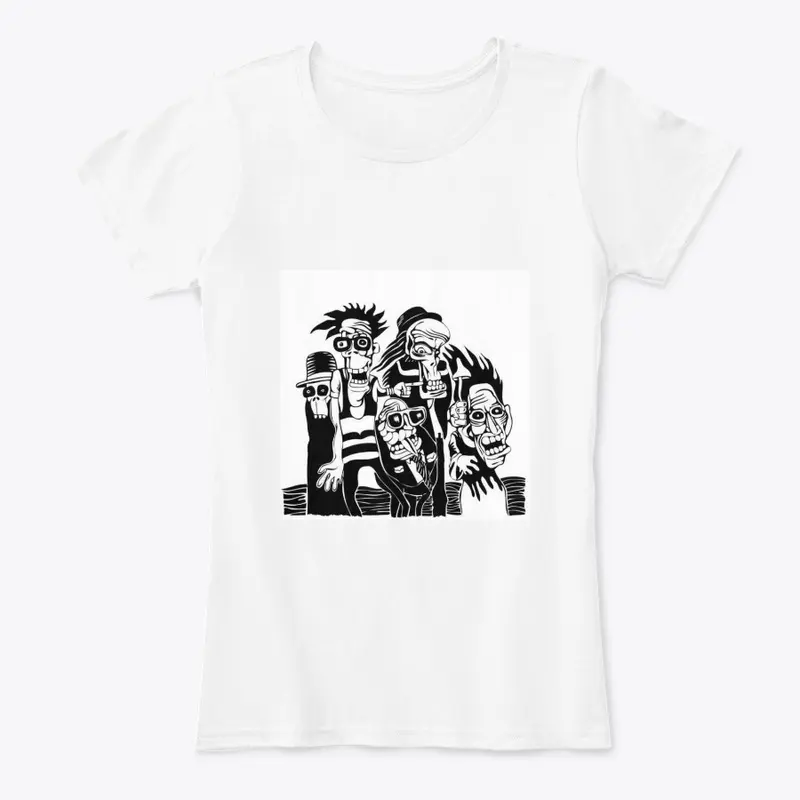 Craze Uk | Strange Skull Gang B&W Tees