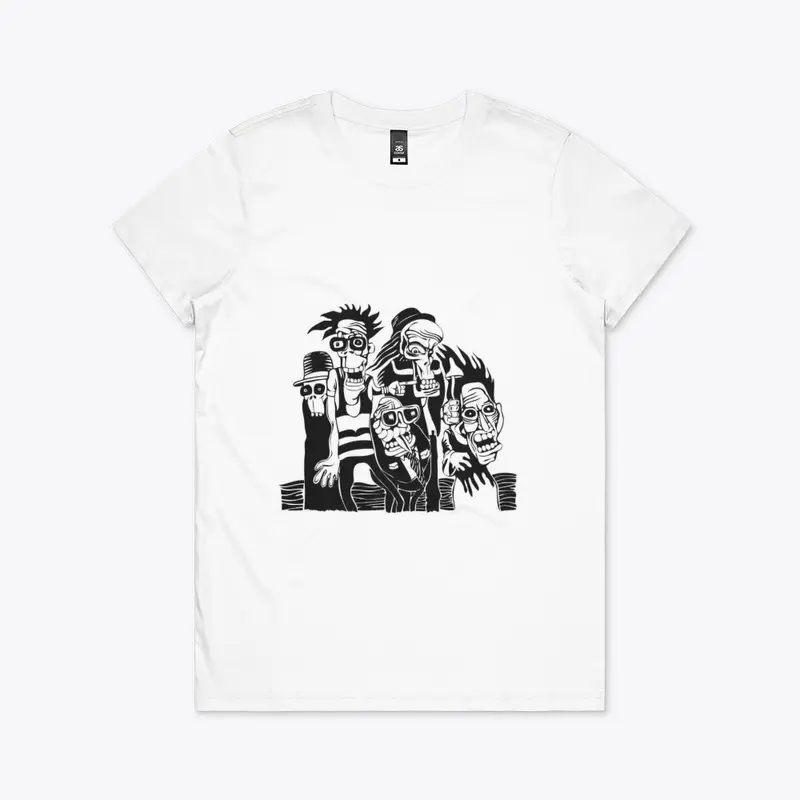 Craze Uk | Strange Skull Gang B&W Tees